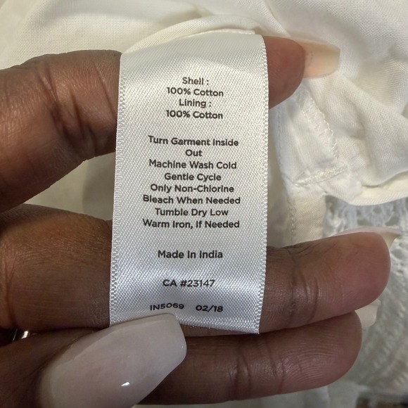 Talbots Woman White Cotton Eyelet Lace Maxi Dress Sleeveless 14W Side Zip Boho - Picture 9 of 10